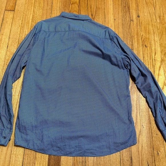 Rodd & Gunn Dress Shirt 2XL Geometric Blue Sports Fit Italian Fabric Button Up - Picture 8 of 9